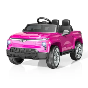 24V Licensed Chevrolet Silverado Kids Electric Ride On Car With Remote Control, Soft Start & Led Lights